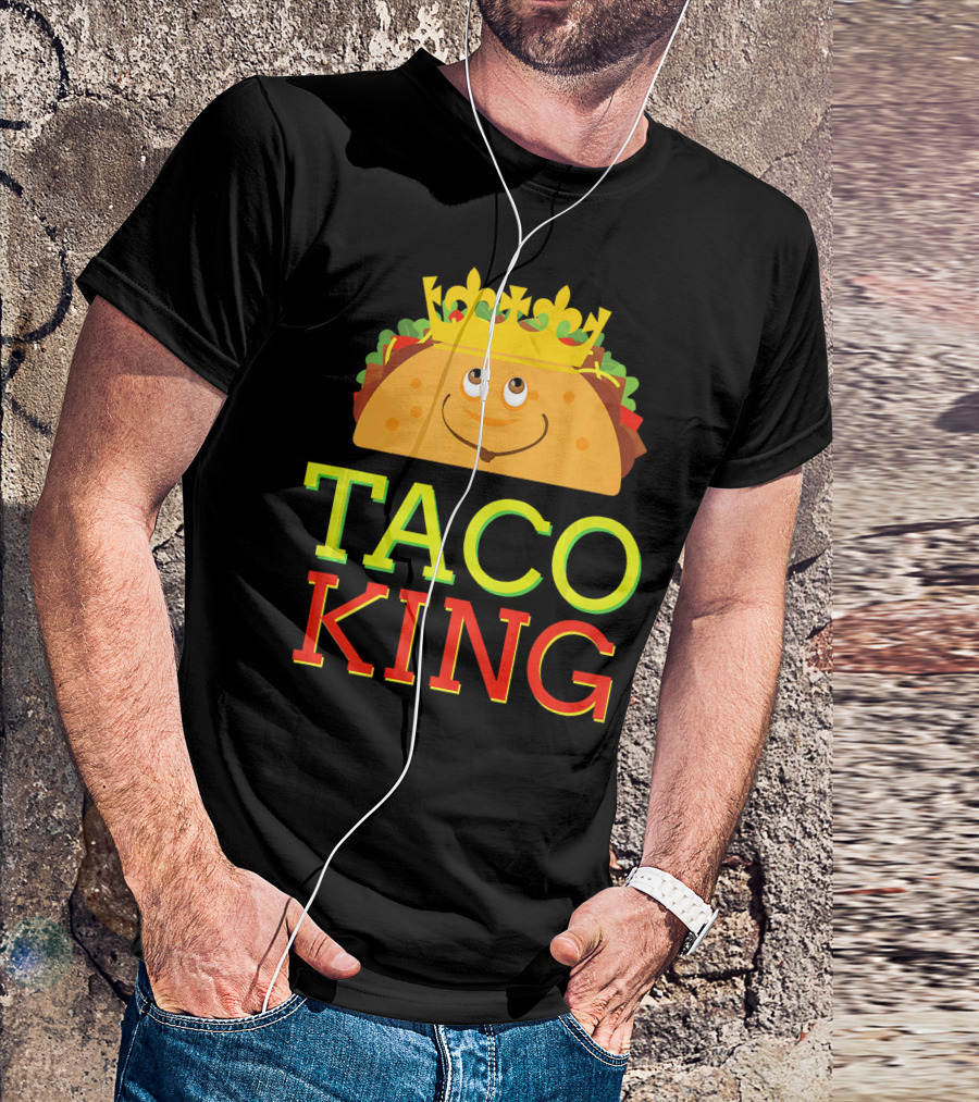 Taco King Funny Cinco DE With Smiling Crowned Taco T-Shirt