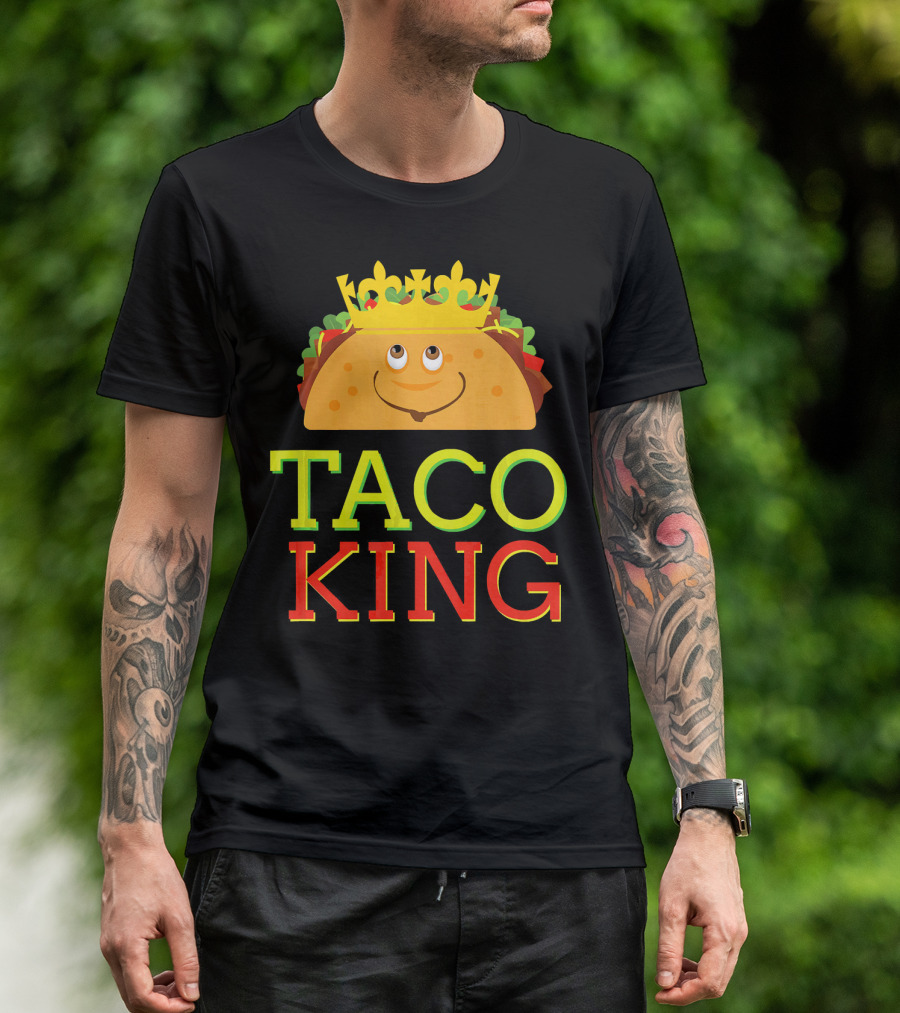Taco King Funny Cinco DE With Smiling Crowned Taco T-Shirt