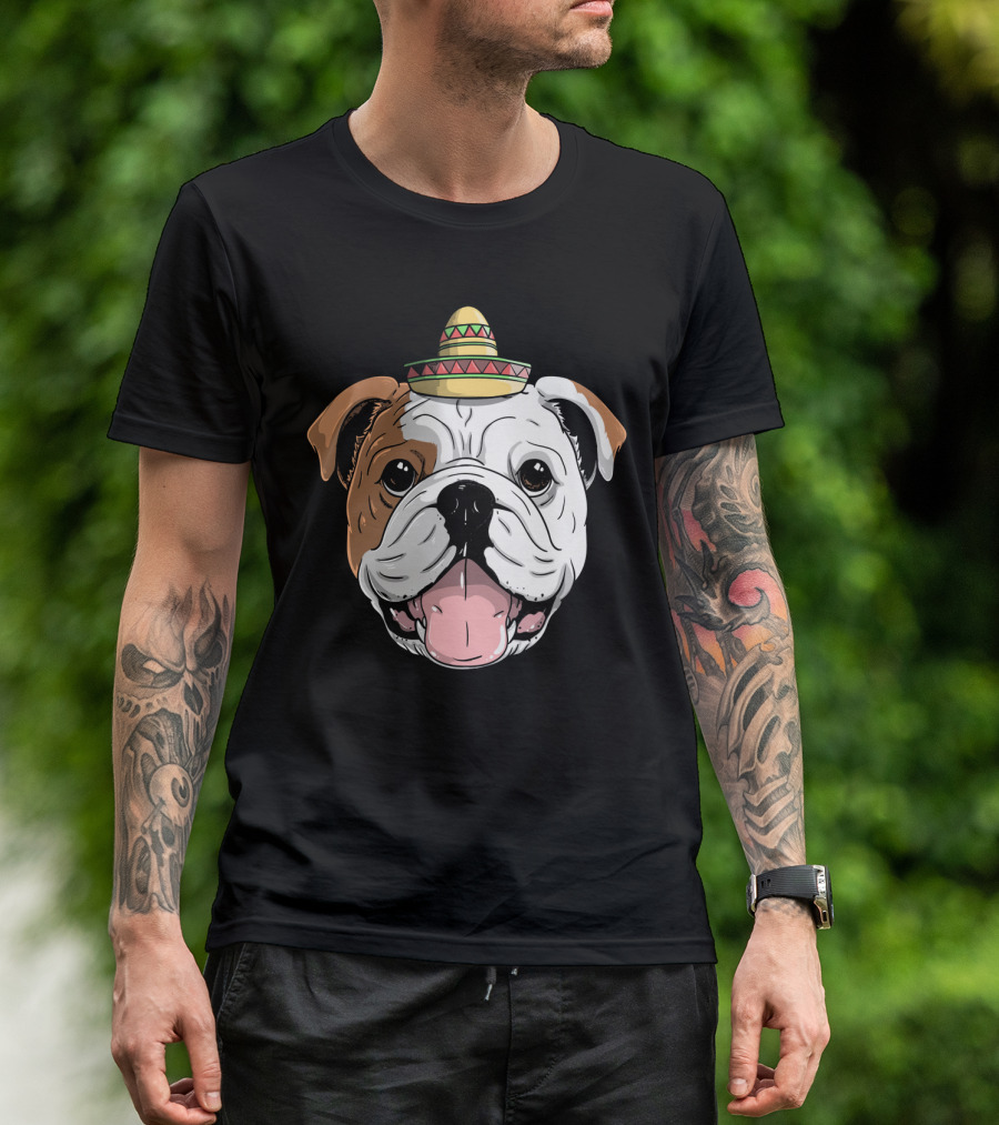 Boxer Dog Sombrero Cinco De Mayo Fiesta Fun T-Shirt