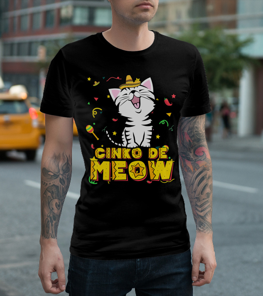 Cinco De Meow Cat Sombrero T-Shirt