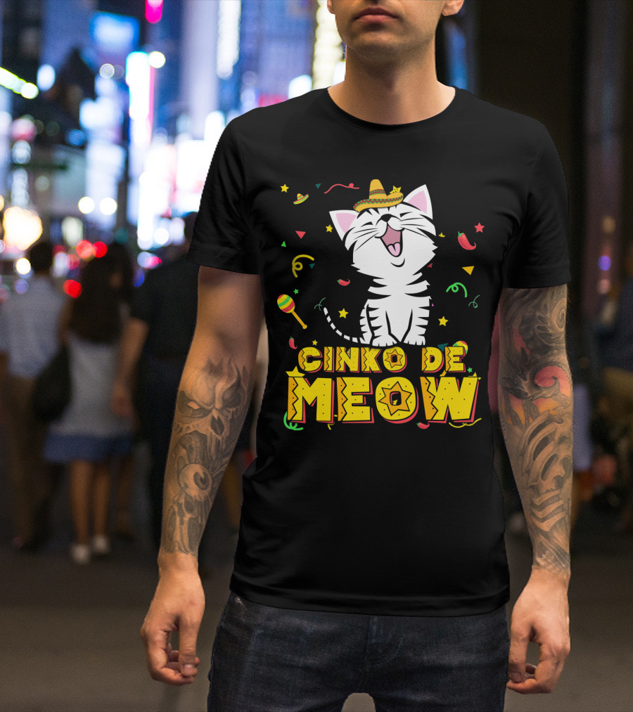 Cinco De Meow Cat Sombrero T-Shirt