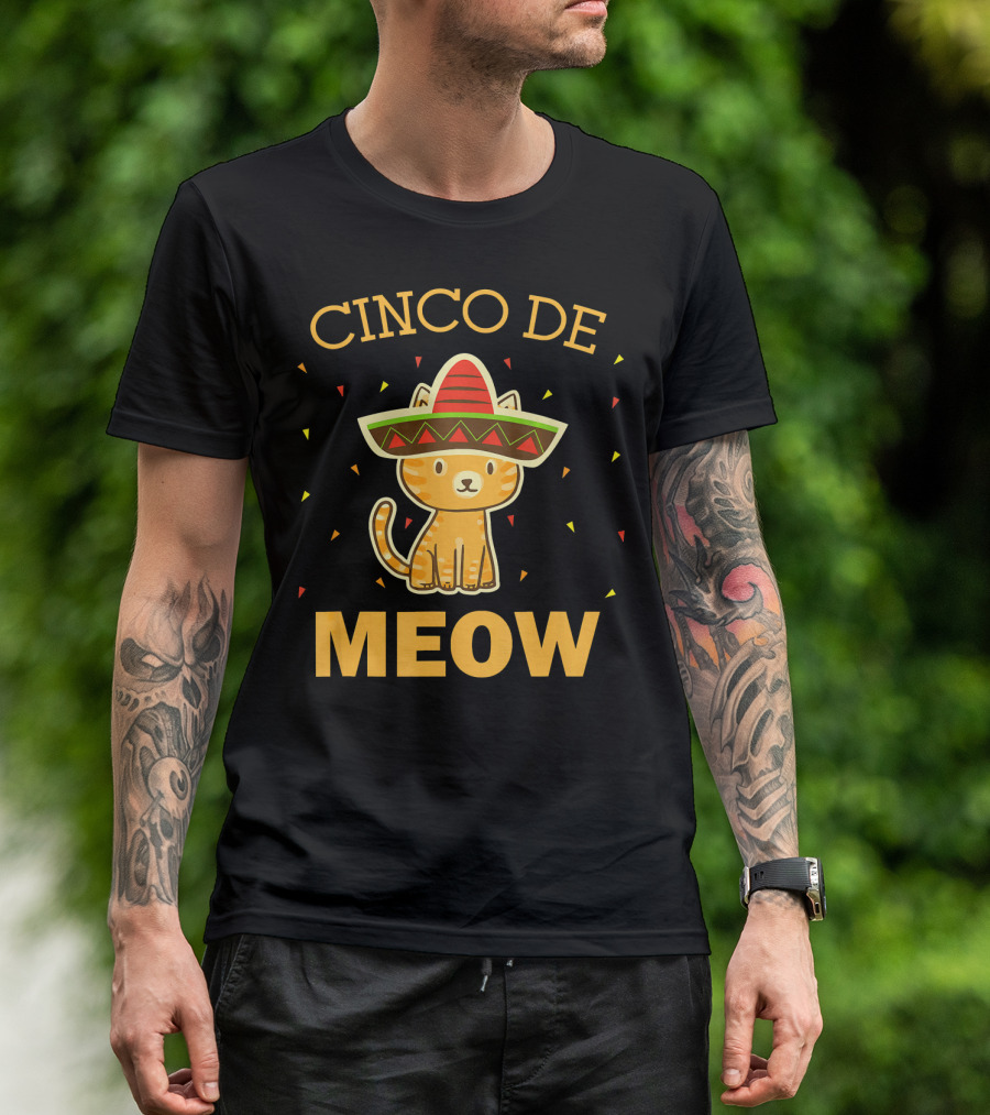 Cinco De Meow Cat Sombrero Kitten T-Shirt