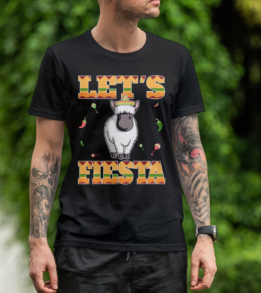 Let's Fiesta Sheep Cinco De Mayo Mexican T-Shirt
