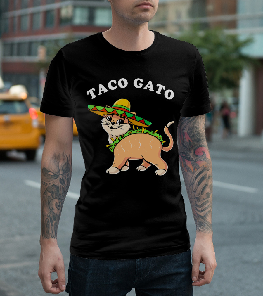 Taco Gato Sombrero Funny Cinco De Mayo Cat T-Shirt