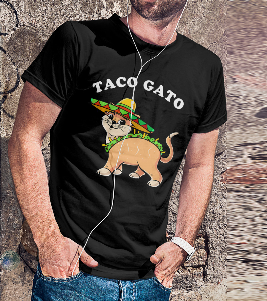 Taco Gato Sombrero Funny Cinco De Mayo Cat T-Shirt