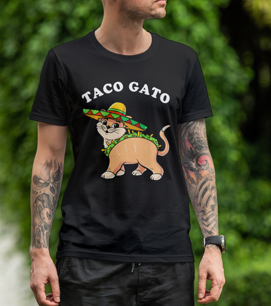 Taco Gato Sombrero Funny Cinco De Mayo Cat T-Shirt