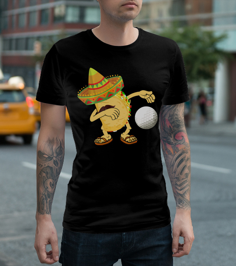 Dabbing Golf Taco Dab Funny Cinco Sombrero Dance T-Shirt