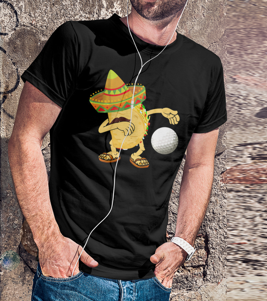 Dabbing Golf Taco Dab Funny Cinco Sombrero Dance T-Shirt