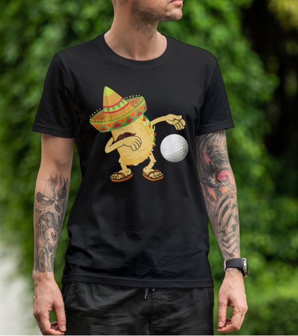 Dabbing Golf Taco Dab Funny Cinco Sombrero Dance T-Shirt
