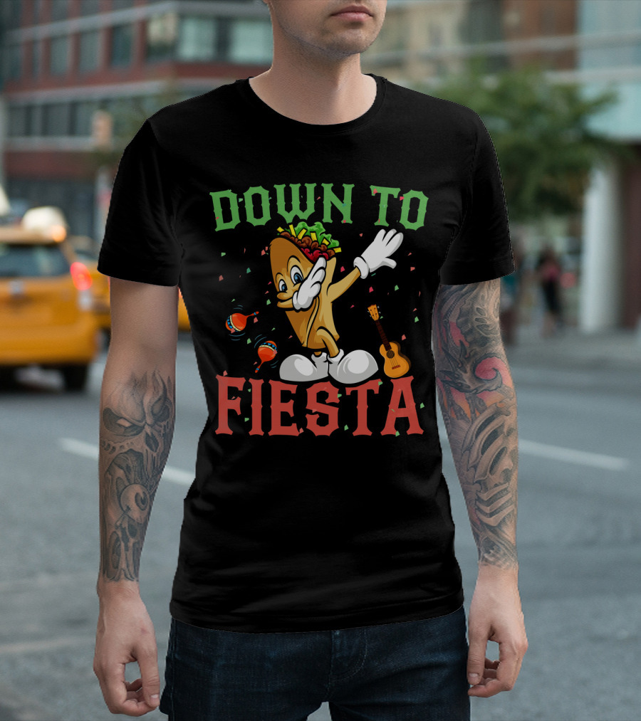 Down to Fiesta Dabbing Burrito Funny Cinco De Mayo T-Shirt