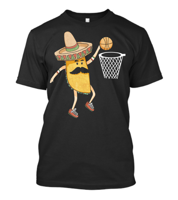 Sombrero Taco Slam Dunk Basketball Sports Fun T-Shirt