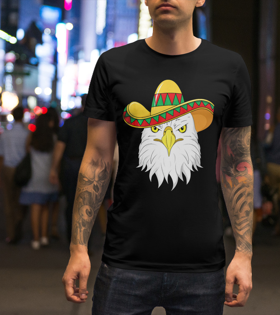 Cinco De Mayo Eagle With Sombrero America Kids T-Shirt