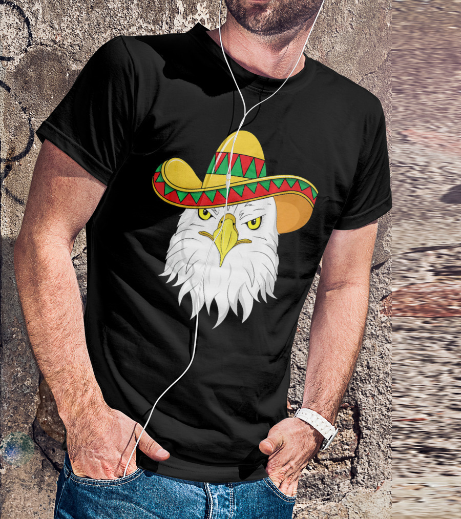 Cinco De Mayo Eagle With Sombrero America Kids T-Shirt