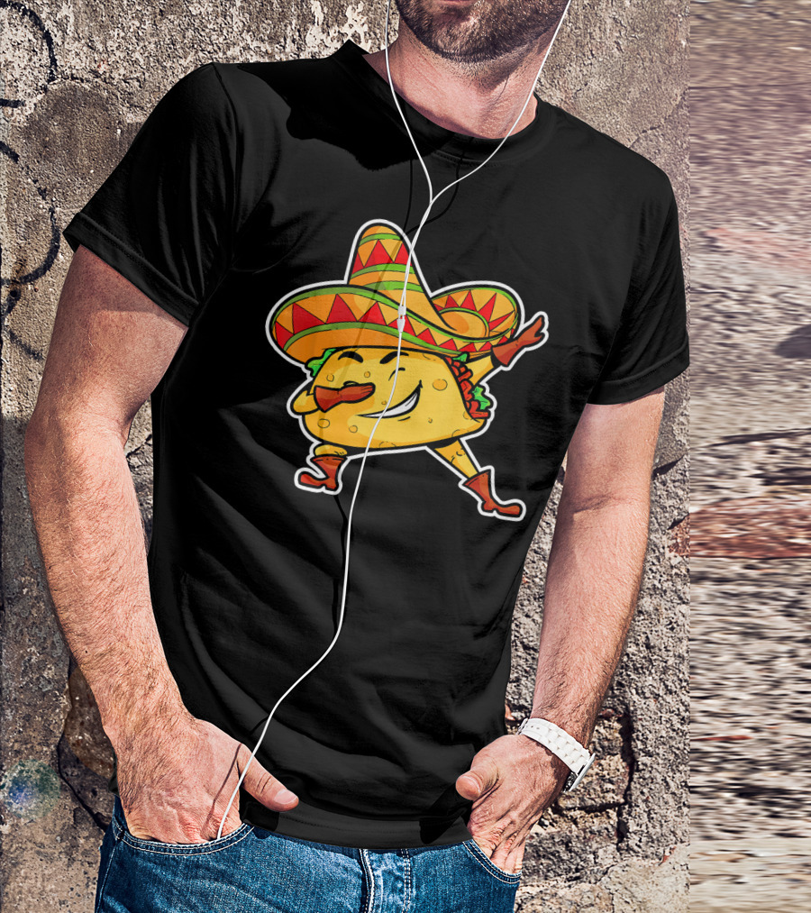Dabbing Taco With Sombrero Cinco De Mayo T-Shirt
