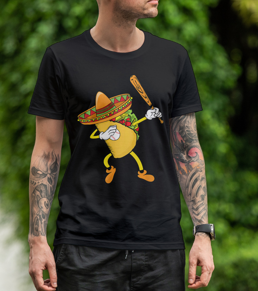 Cinco De Mayo Dabbing Taco Baseball Fiesta T-Shirt