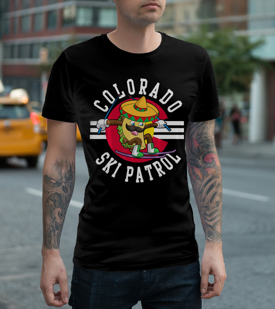 COLORADO SKI PATROL TACO SKIING FLAG T-Shirt