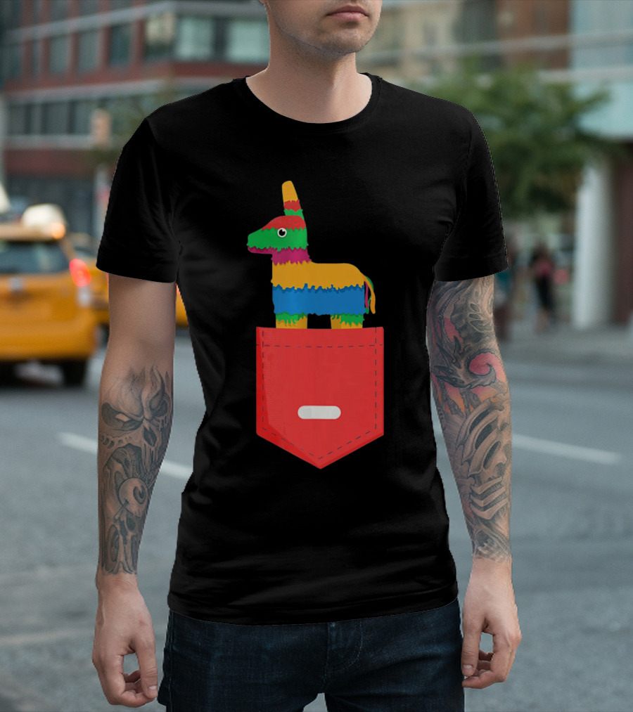Cinco De Mayo Mexican Pinata In Pocket T-Shirt