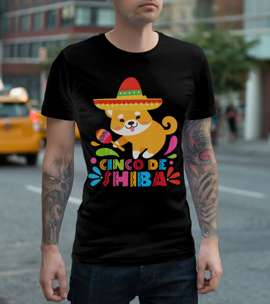 Cinco De Shiba Dog Mexican Fiesta T-Shirt