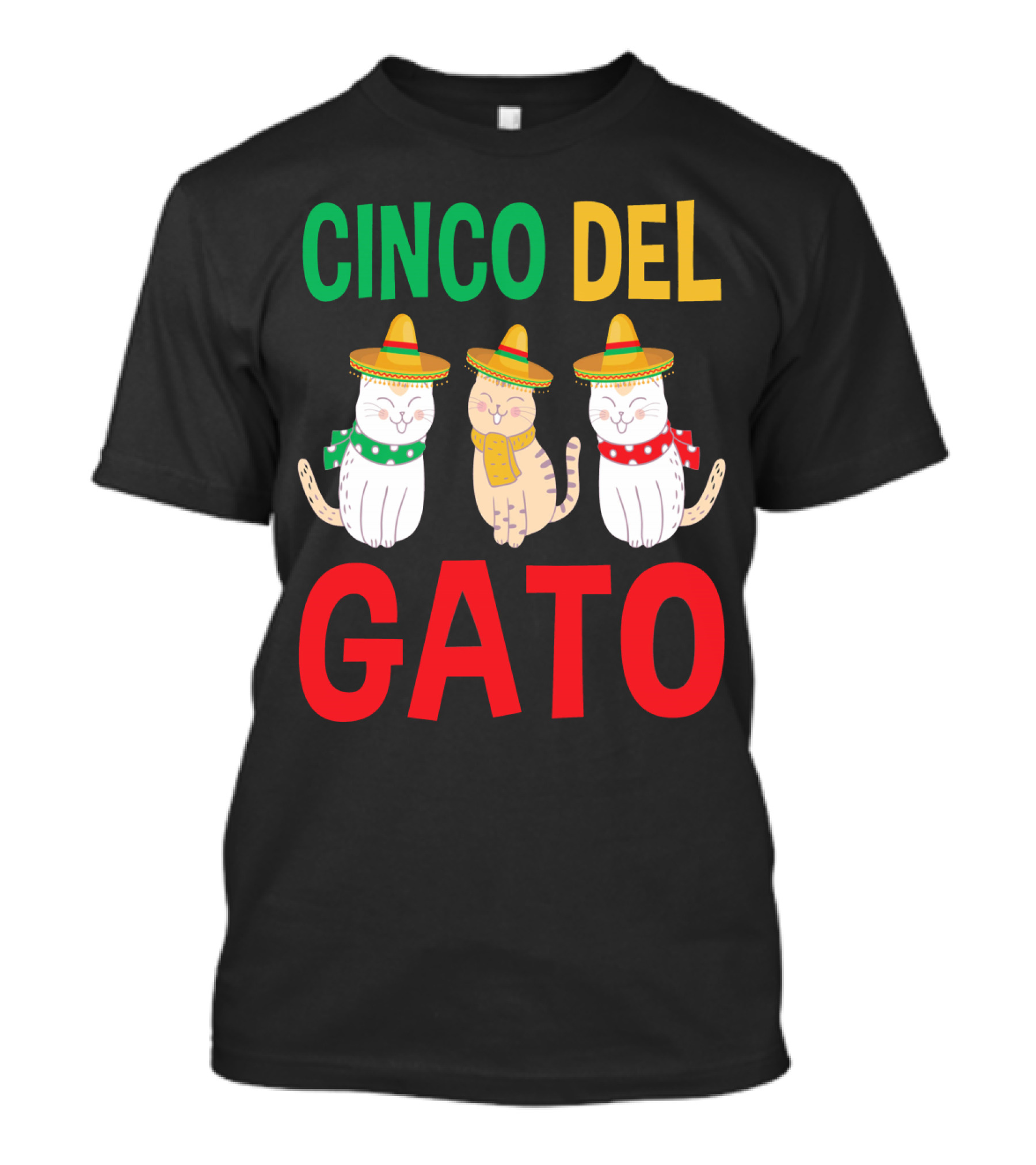 Cinco Del Gato Funny Mexican Cats Sombrero T-Shirt