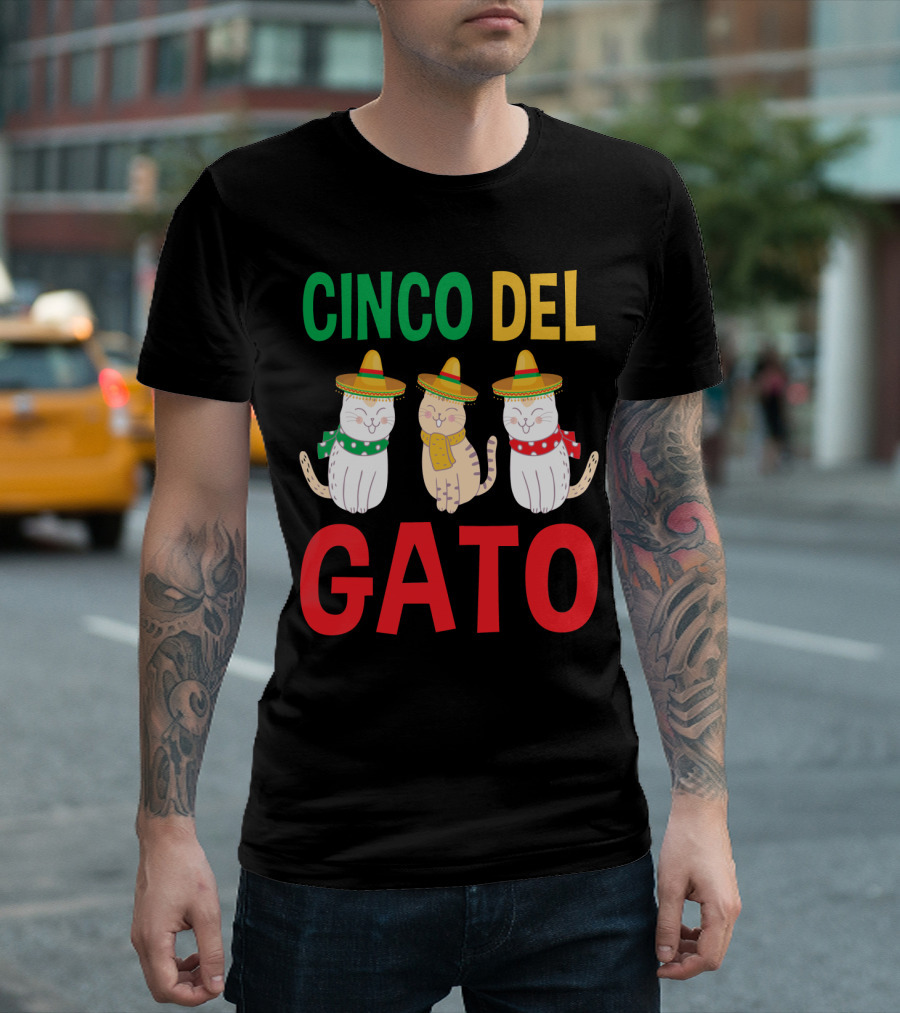 Cinco Del Gato Funny Mexican Cats Sombrero T-Shirt