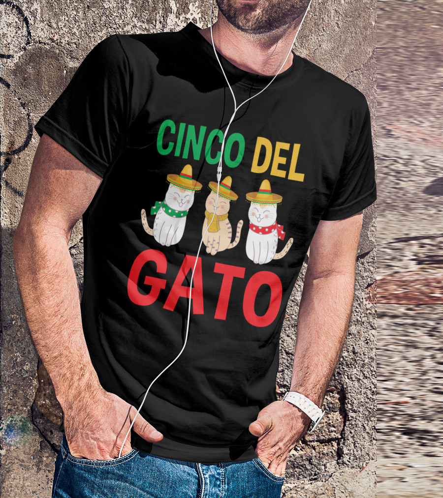 Cinco Del Gato Funny Mexican Cats Sombrero T-Shirt