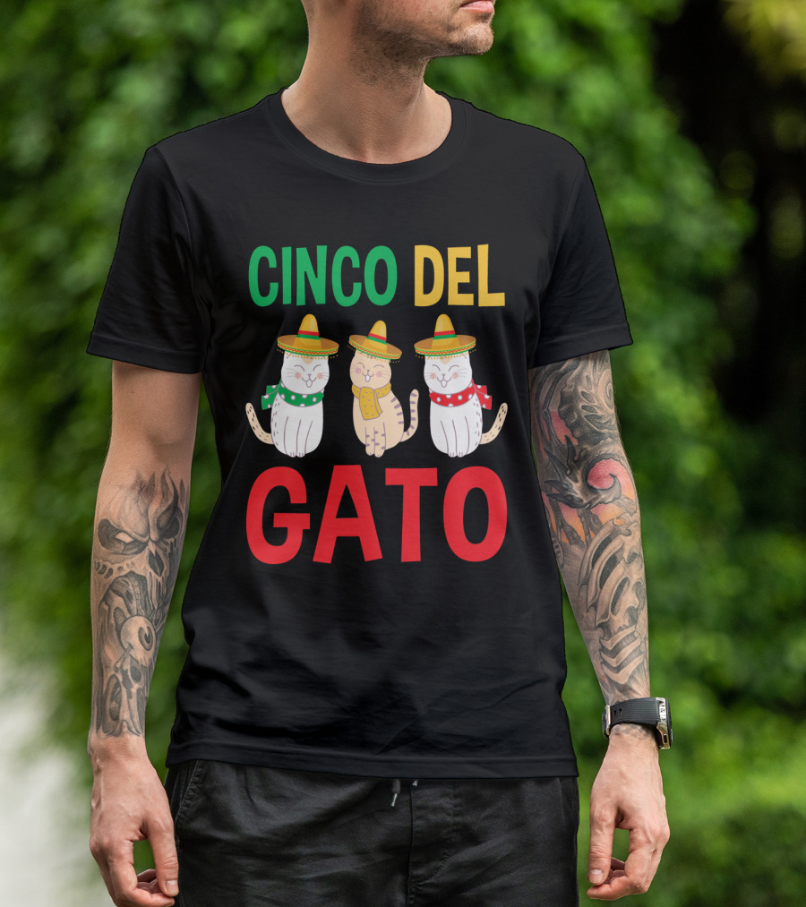 Cinco Del Gato Funny Mexican Cats Sombrero T-Shirt