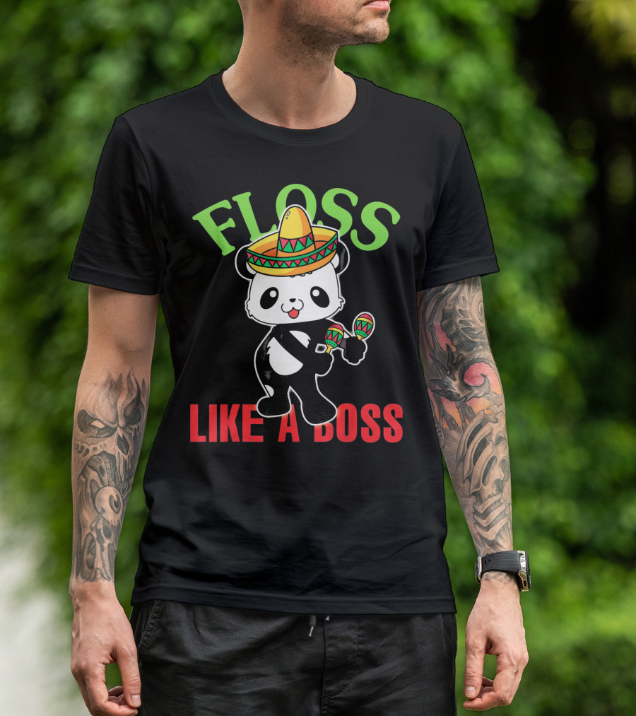 Floss Like A Boss Sombrero Panda Maracas T-Shirt