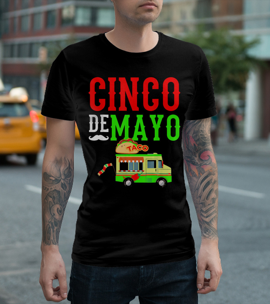Cinco De Mayo Taco Bus Funny Mexico T-Shirt