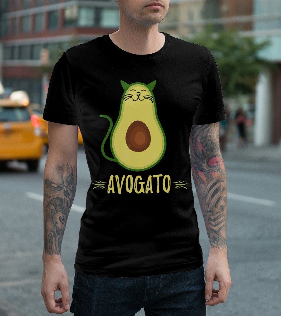 Avogato Avocado Cat Kitty Funny Meow T-Shirt