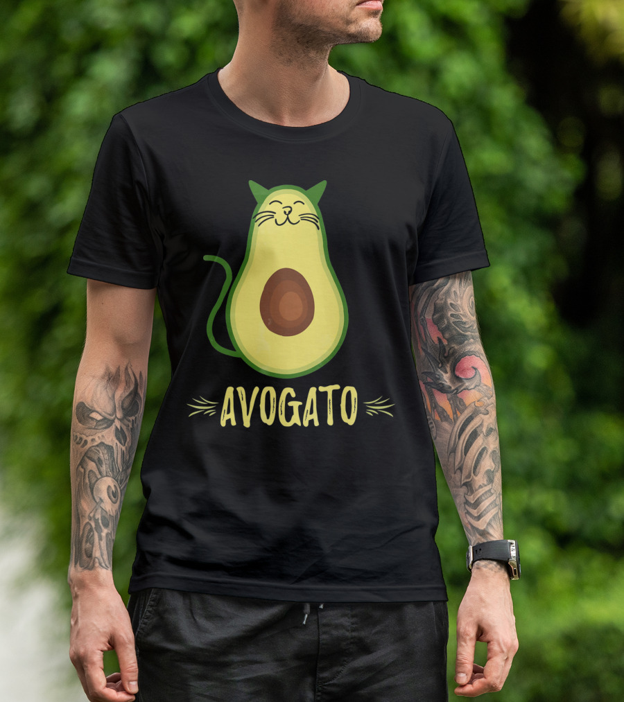 Avogato Avocado Cat Kitty Funny Meow T-Shirt