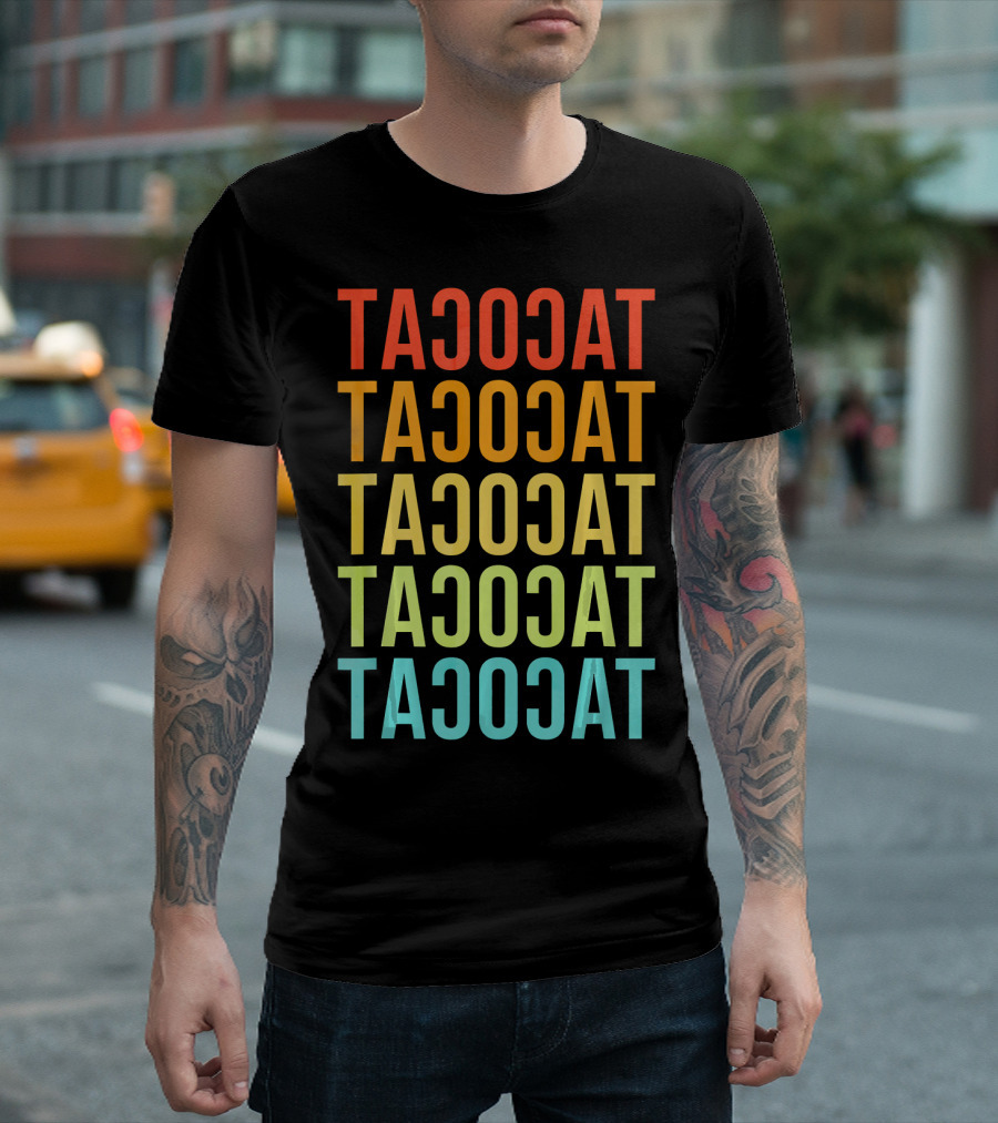 Tacocat Tacocat Tacocat Tacocat Tacocat Spelled Backwards Vintage Taco T-Shirt