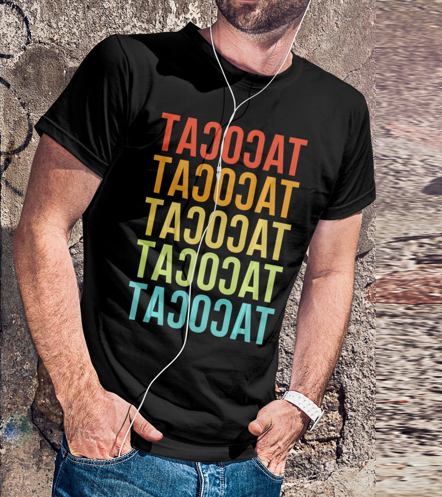 Tacocat Tacocat Tacocat Tacocat Tacocat Spelled Backwards Vintage Taco T-Shirt