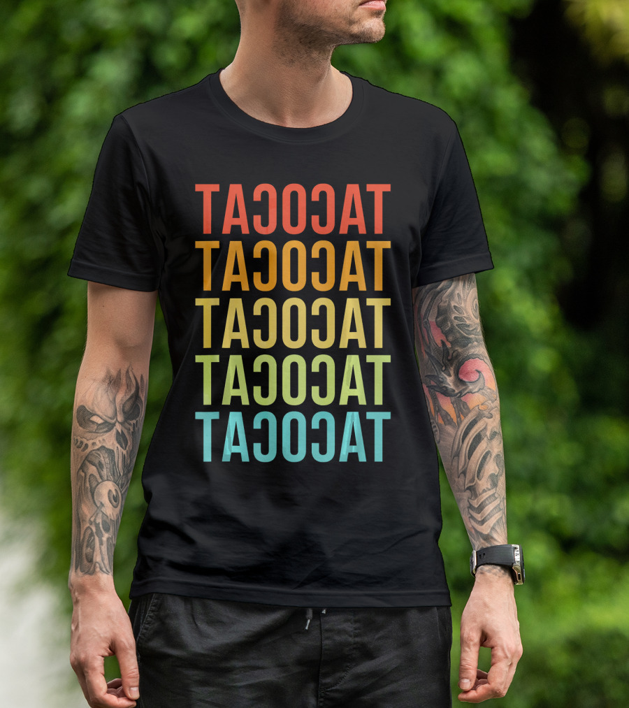 Tacocat Tacocat Tacocat Tacocat Tacocat Spelled Backwards Vintage Taco T-Shirt