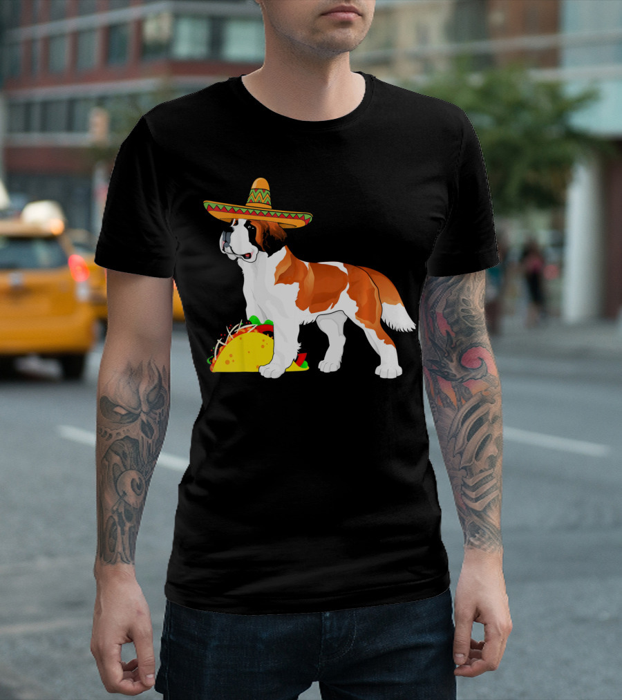 Cinco De Mayo Bernard Sombrero Taco Fun T-Shirt