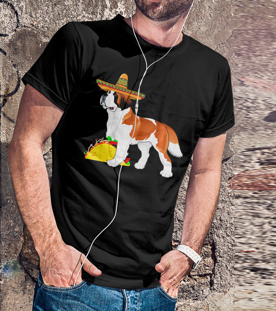 Cinco De Mayo Bernard Sombrero Taco Fun T-Shirt