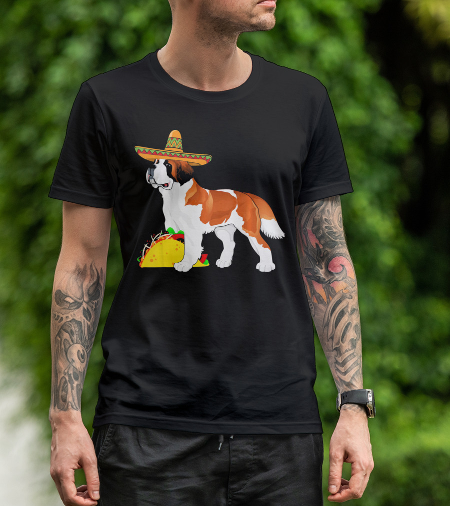 Cinco De Mayo Bernard Sombrero Taco Fun T-Shirt
