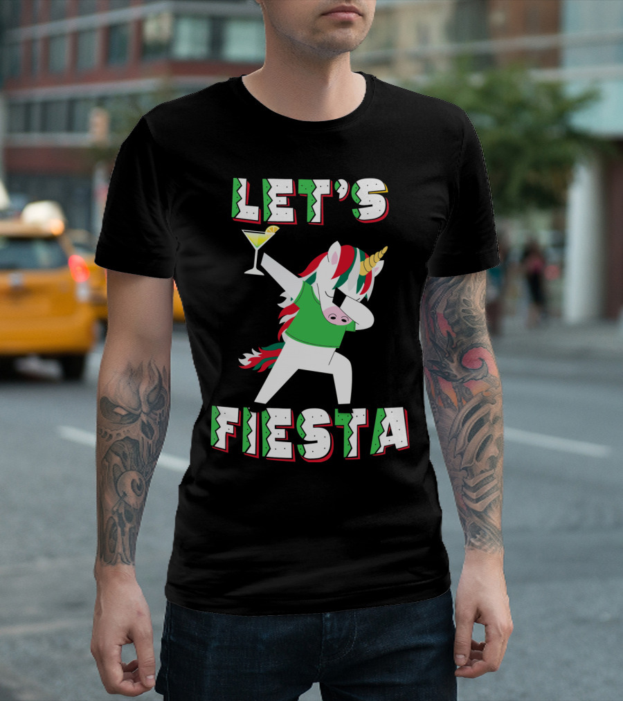 Cinco De Mayo Dabbing Unicorn Let's Fiesta T-Shirt