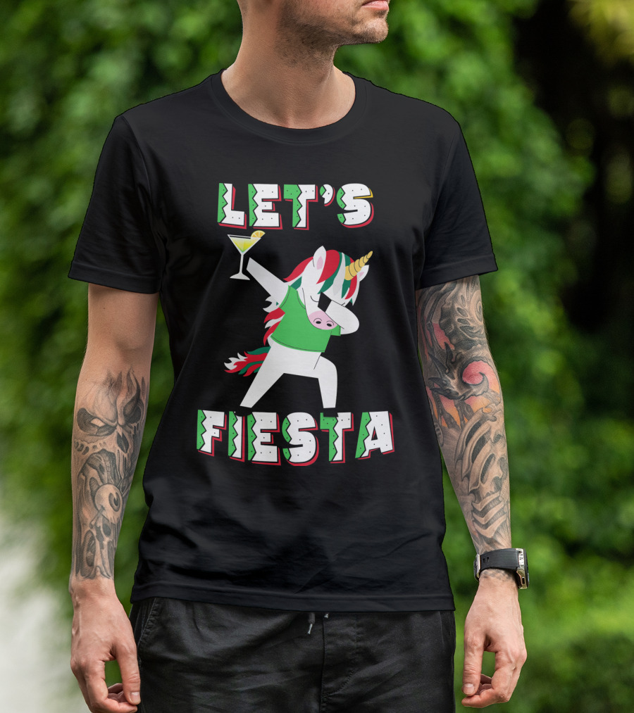 Cinco De Mayo Dabbing Unicorn Let's Fiesta T-Shirt