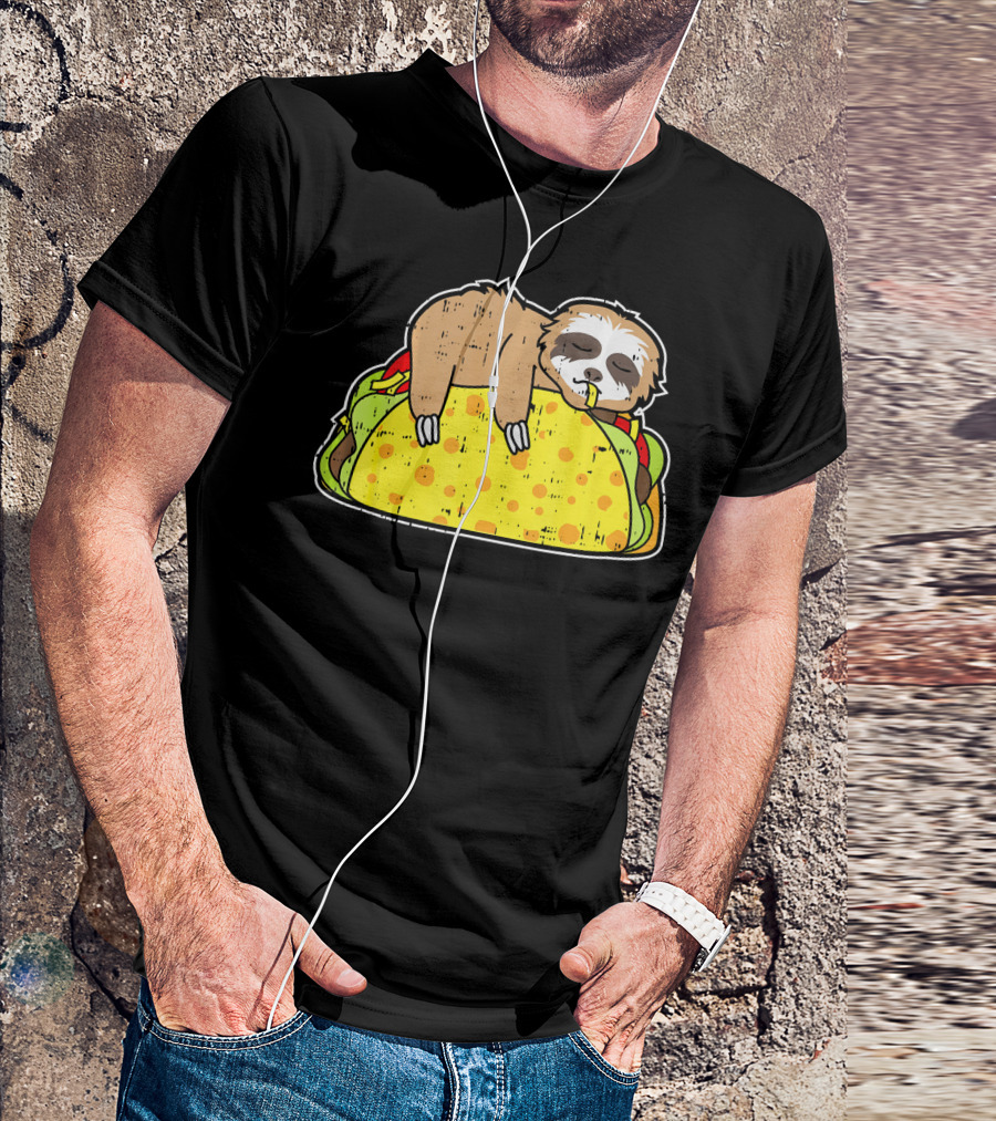 Funny Sloth Taco Cinco De Mayo Tuesday T-Shirt