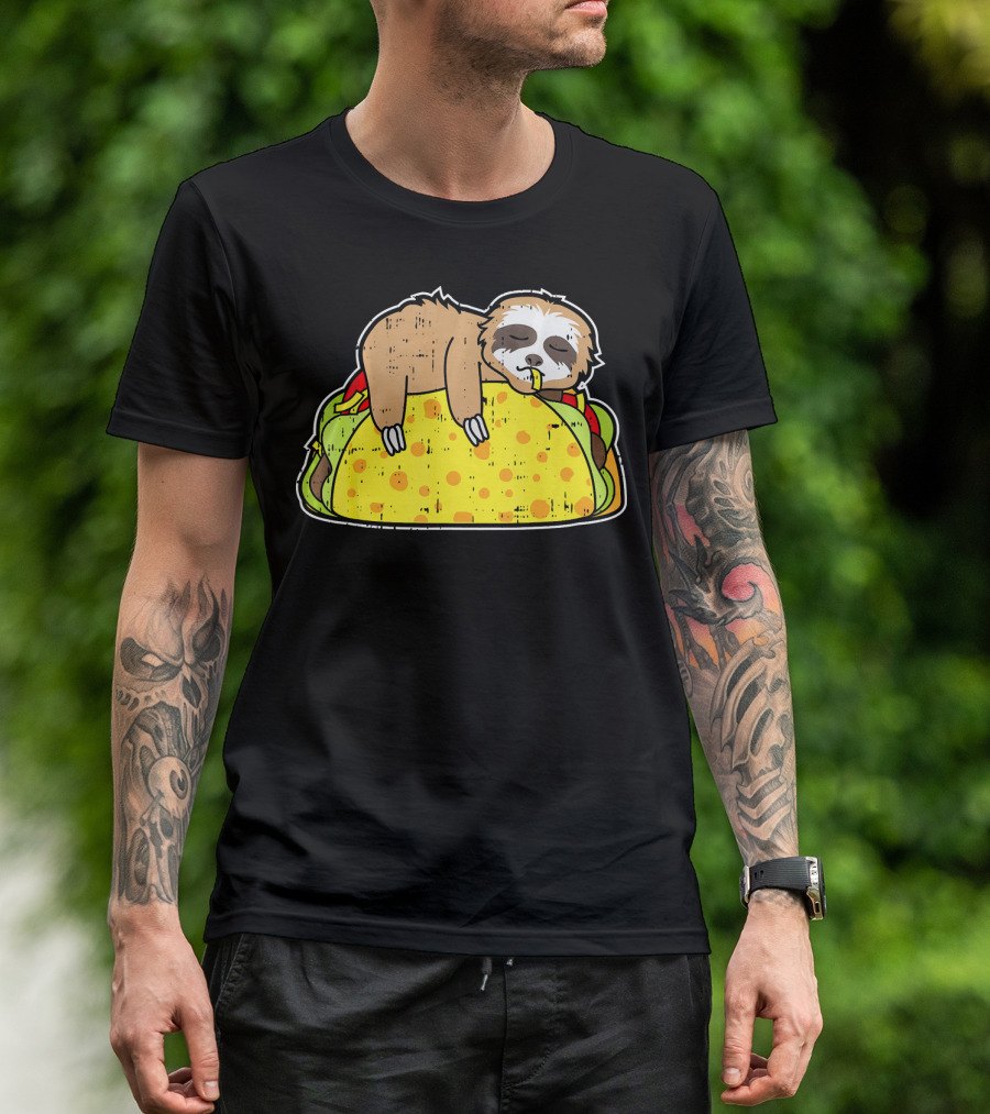 Funny Sloth Taco Cinco De Mayo Tuesday T-Shirt