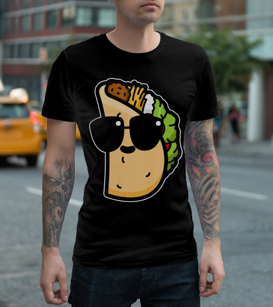 Cool Taco With Sunglasses Funny Cinco de Mayo Food Humor T-Shirt