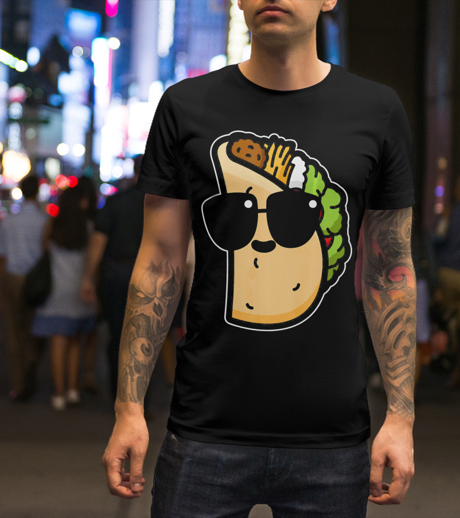 Cool Taco With Sunglasses Funny Cinco De Mayo Food Humor T-Shirt