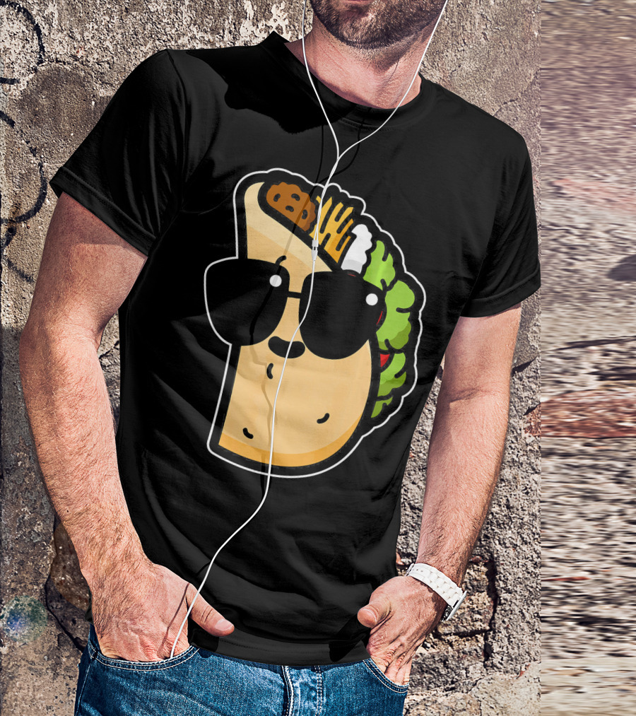 Cool Taco With Sunglasses Funny Cinco De Mayo Food Humor T-Shirt