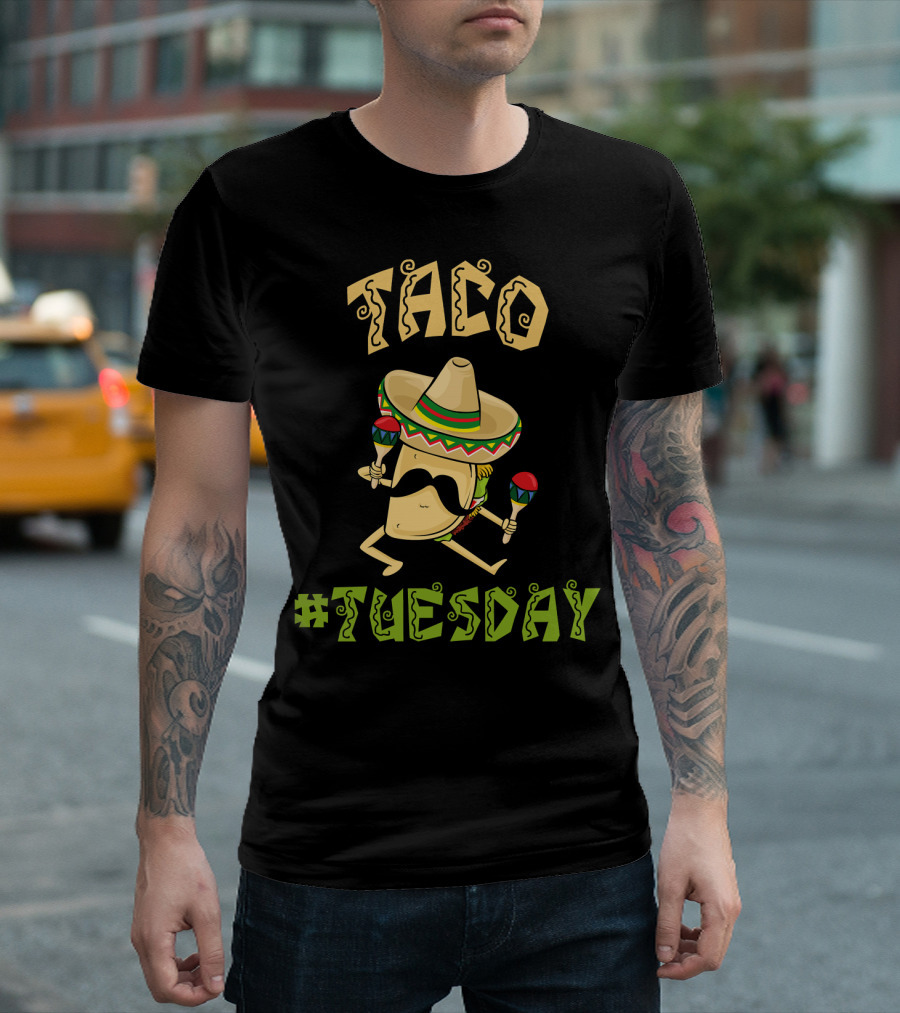 Taco Tuesday Cinco De Mayo Sombrero and Maracas T-Shirt