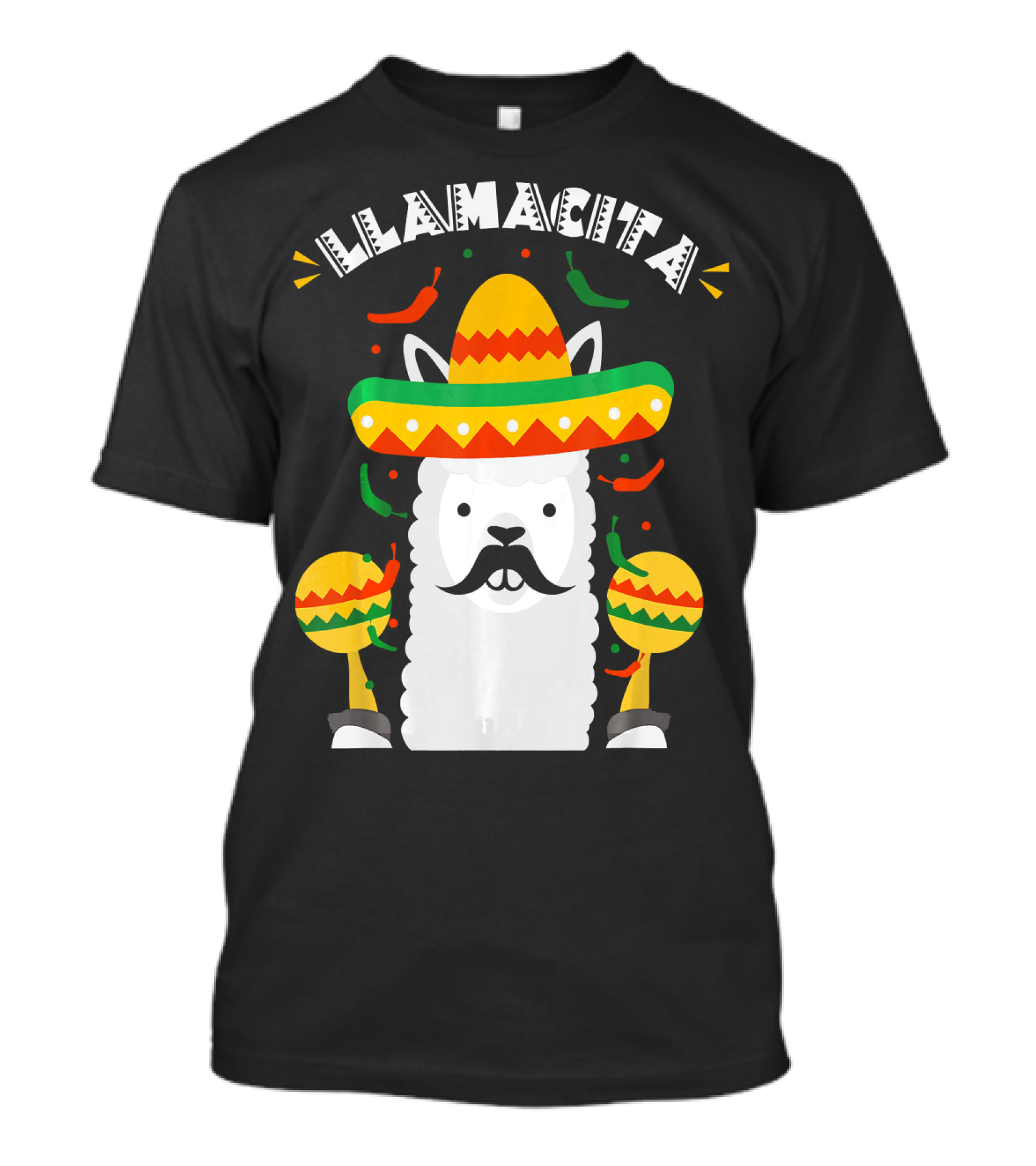 Llamacita Cinco De Mayo Party Llama Sombrero Maracas T-Shirt