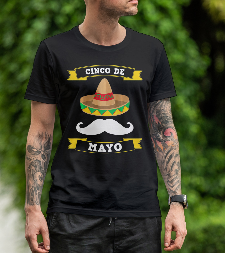 Cinco De Mayo Sombrero Moustache Mexico T-Shirt