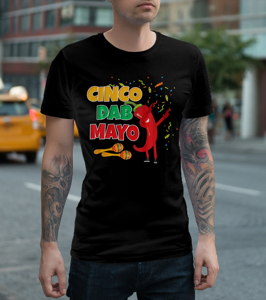 Cinco Dab Mayo Pepper Celebration Maracas Fiesta T-Shirt