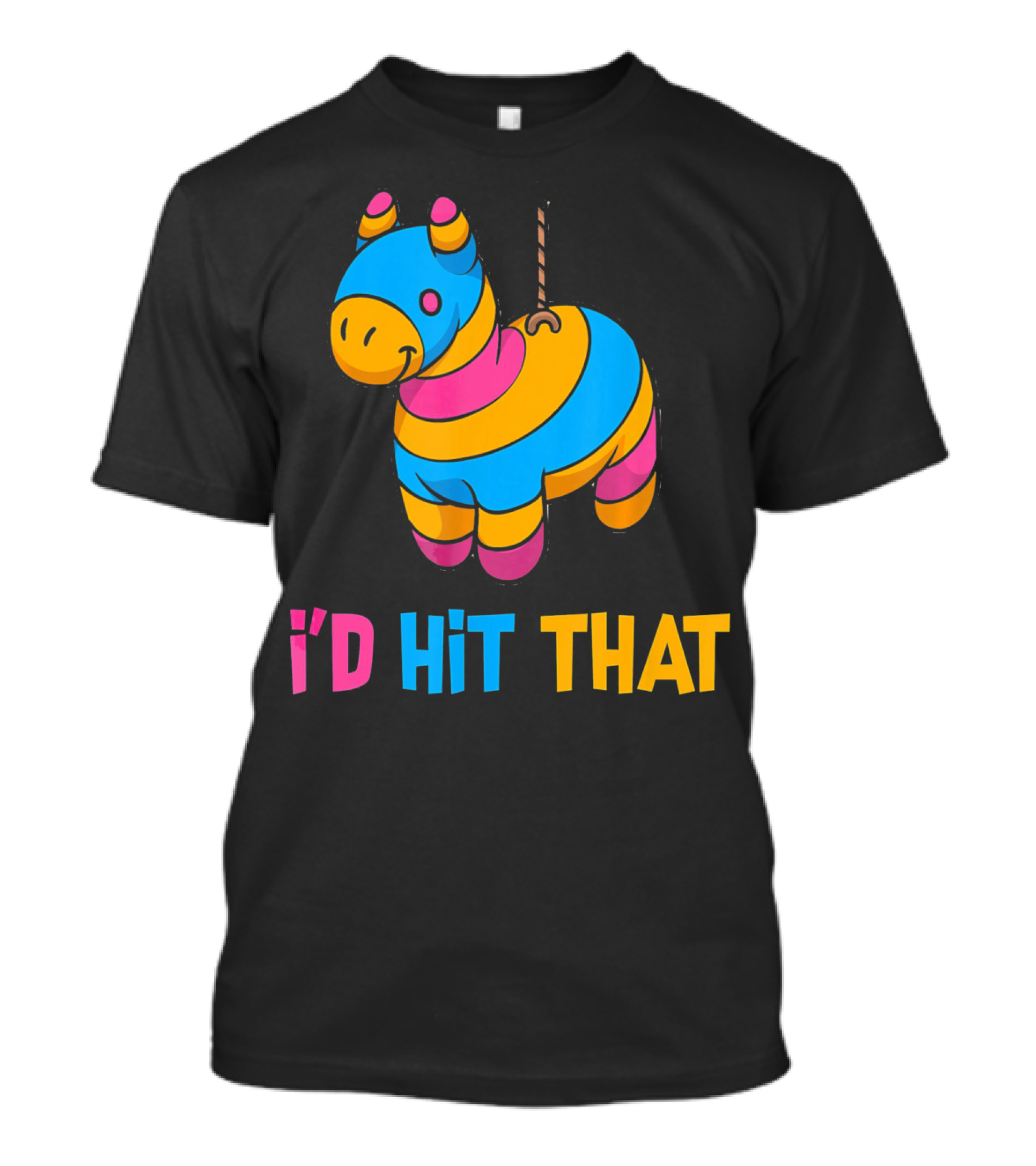 Cute Mexican I'd Hit That Piñata Rope Hanging Colorful Donkey T-Shirt