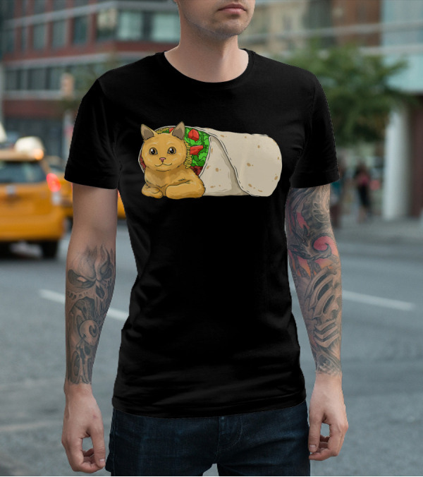 Cat Burrito Mexican Cat Cinco De Mayo Festive Humor T-Shirt