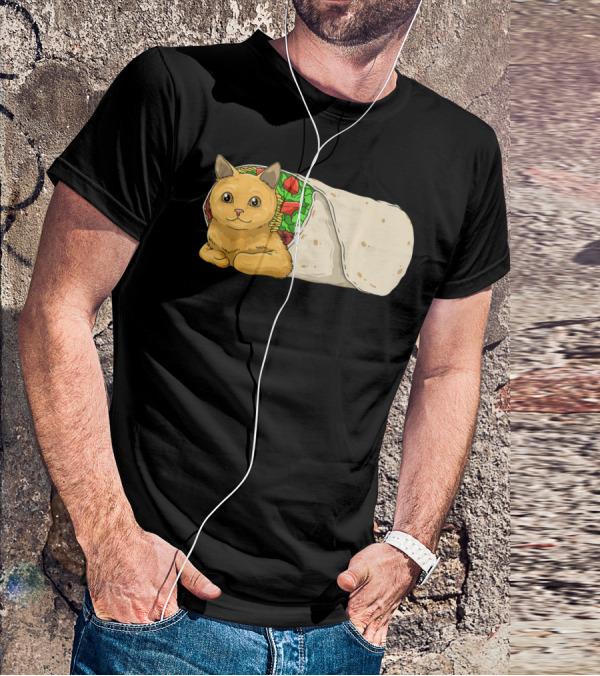 Cat Burrito Mexican Cat Cinco De Mayo Festive Humor T-Shirt